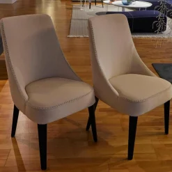 6er-Set Stuhl Febo Maxalto Apta Stoff Licata Natur Beine Eiche Schwarz