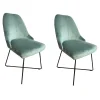 2er-Set Stuhl Flow Bezug Stoff Lennox 1-6847-082 Türkis Gestell Stahl Matt Schwarz