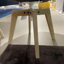 2er-Set Stuhl Flow Slim Stoff Sbiancato Tika mit vier Füßen in Bleicheiche