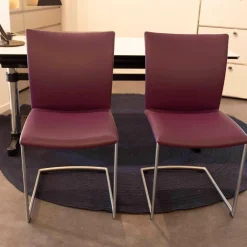 2er-Set Stuhl Freischwinger Nobile Swing Soft Leder Lila