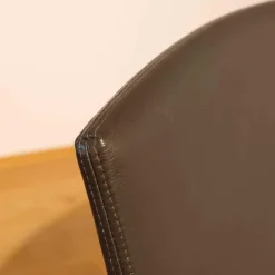 4er-Set Stuhl Freischwinger Luma Leder Grau