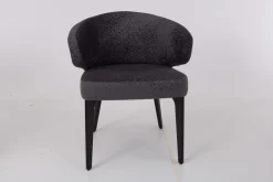 6er-Set Stuhl George Stoff Milkyway Rohi Grau Gestell Holz Schwarz Mit Drehbeschlag