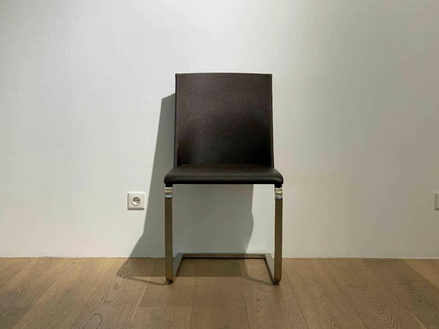 4er-Set Stuhl Gina L Leder Donna Mokka 5000 Braun Freischwinger