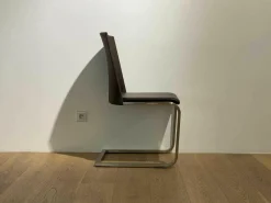 4er-Set Stuhl Gina L Leder Donna Mokka 5000 Braun Freischwinger