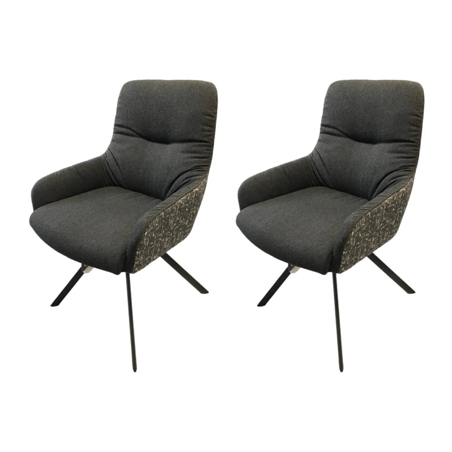 2er-Set Stuhl Greta 2274 Stoff Innenschale Dallas Anthrazit Außenschale Enschede