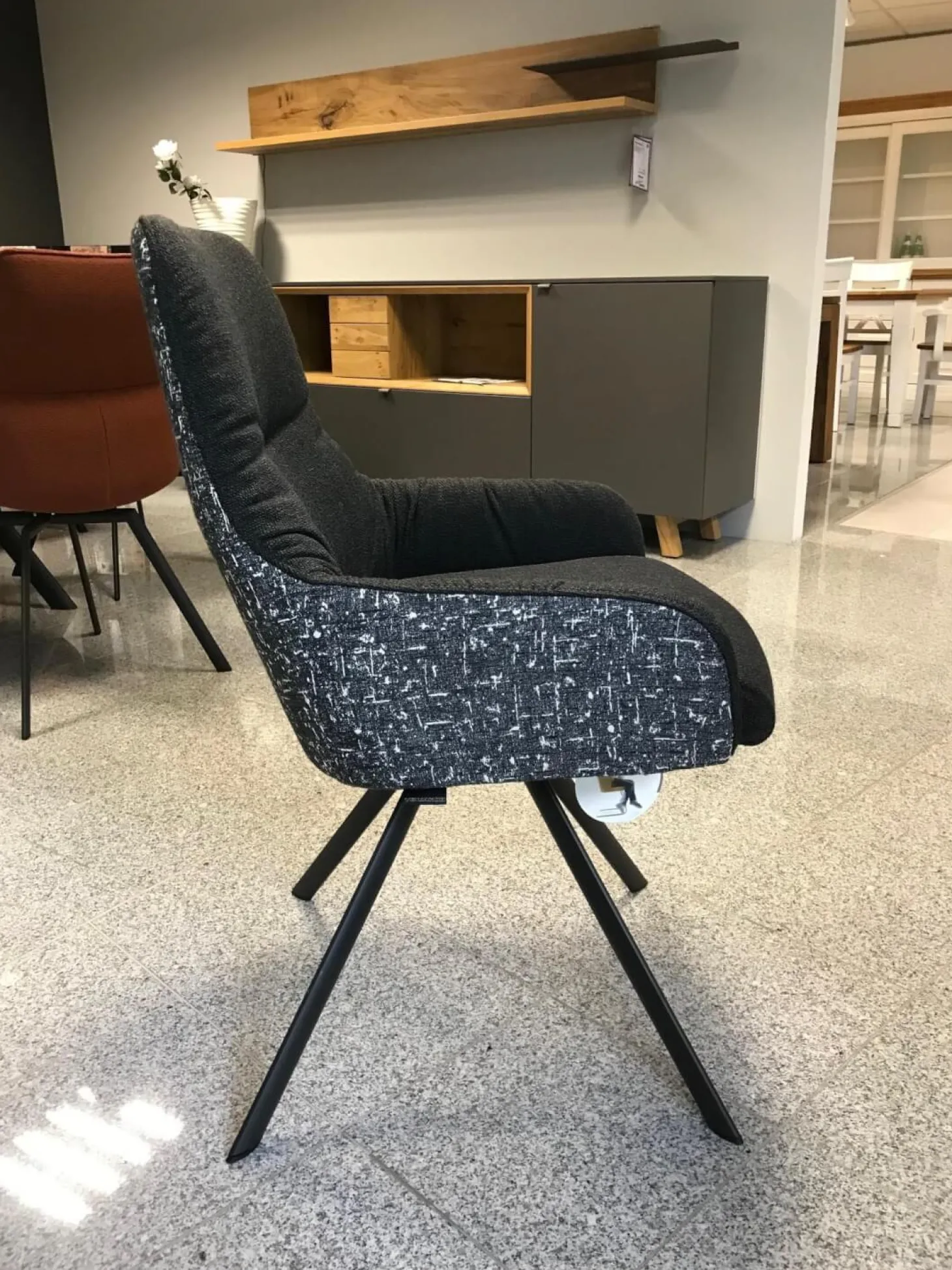 2er-Set Stuhl Greta 2274 Stoff Innenschale Dallas Anthrazit Außenschale Enschede