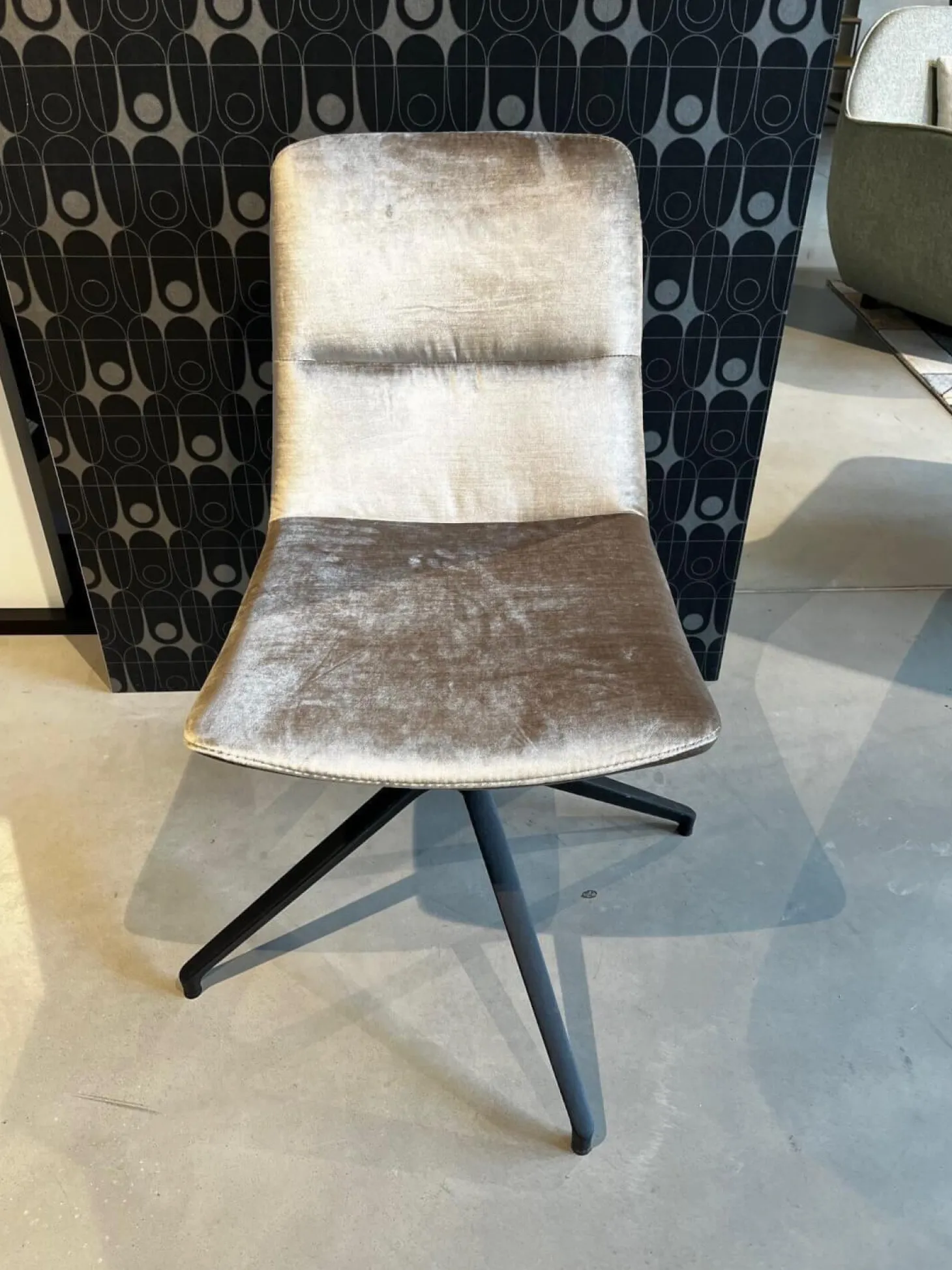 4er-Set Stuhl H100 Stoff Velour Glänzend Champagner