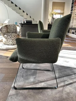 2er-Set Stuhl Heaven Dining Stoff Queen BW1775 311 Grün Metallgestell Kufe Schwarz