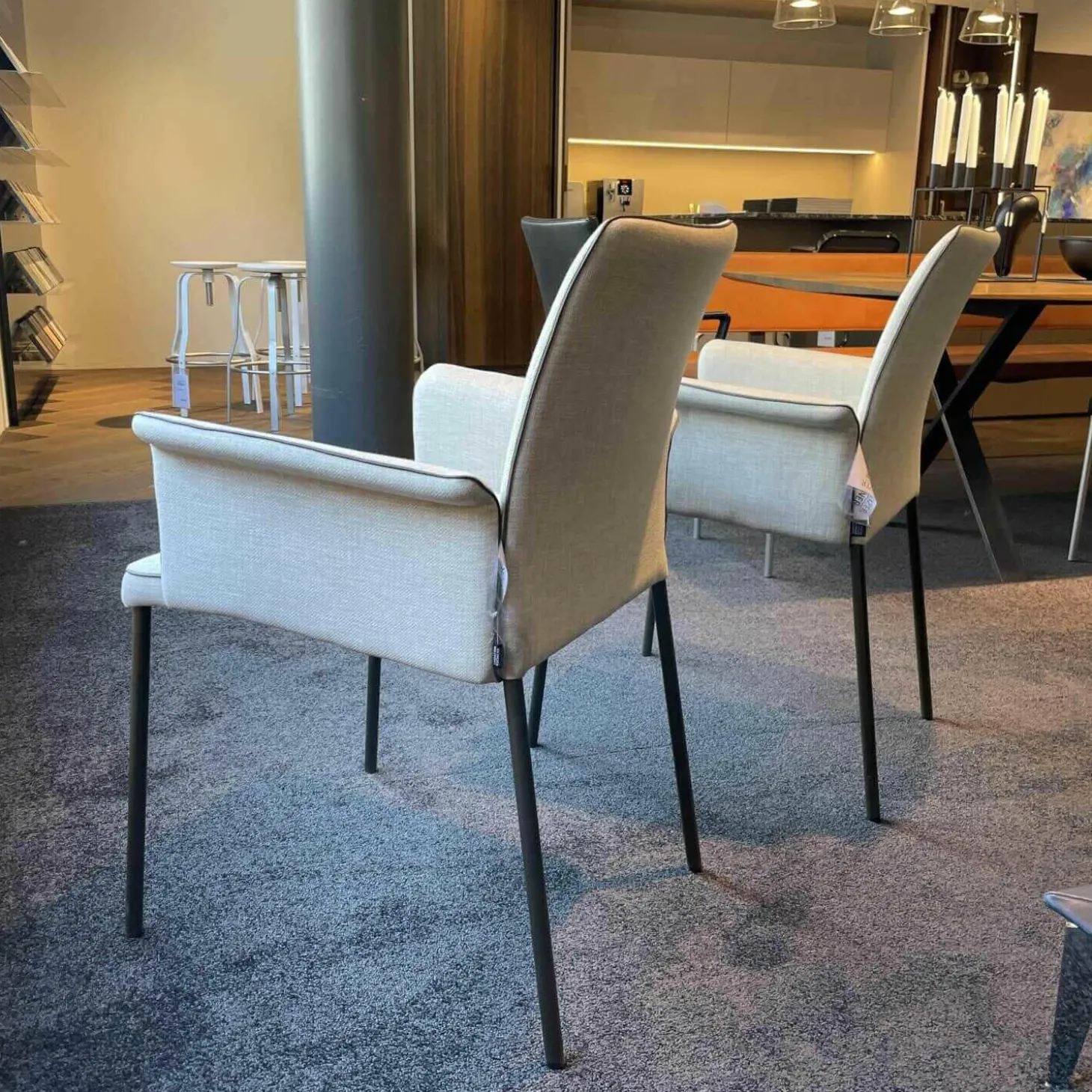 2er-Set Stuhl Jaro 200 Stoff Alina 071 Fawn Keder Leder Comfort Fango