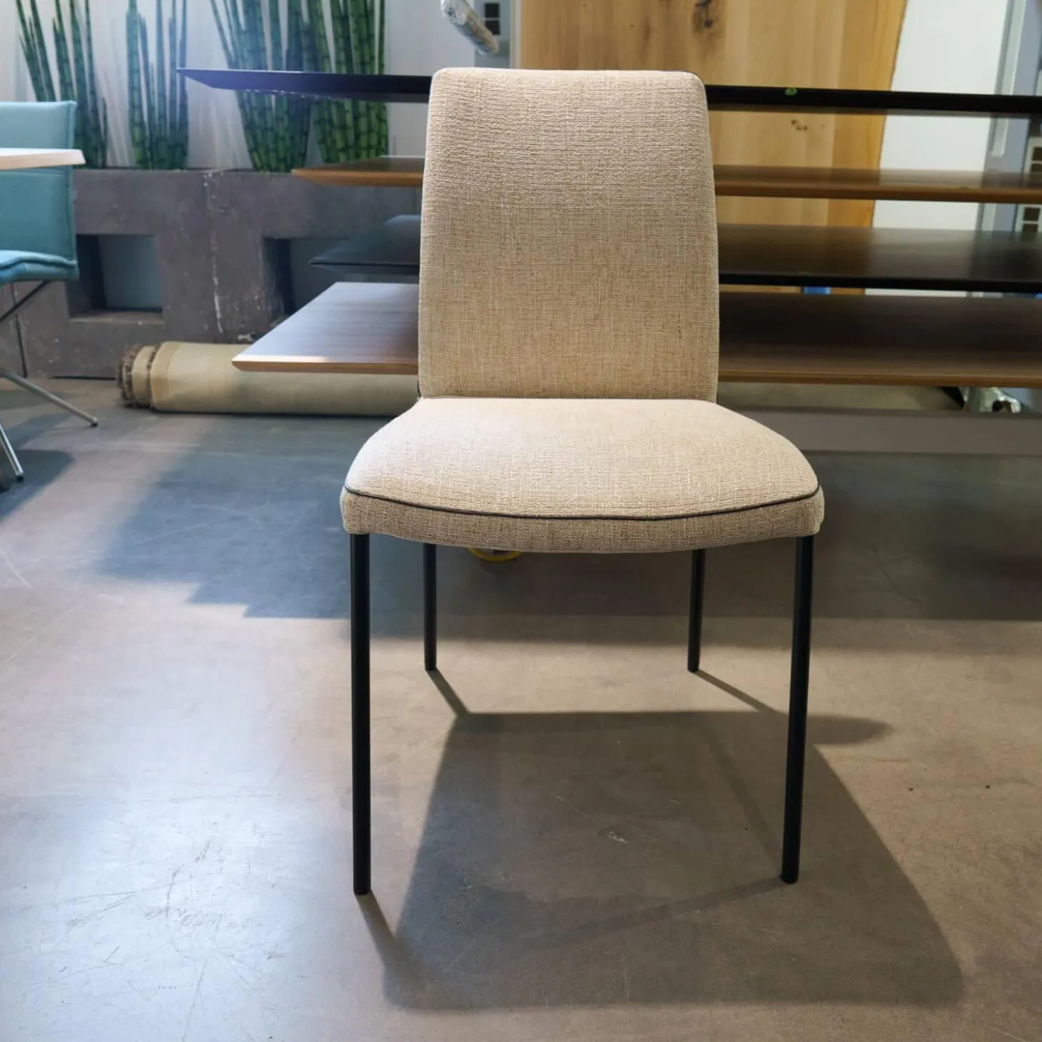 5er-Set Stuhl Jaro 100 Stoff Frozen Harmony Gestell Schwarz