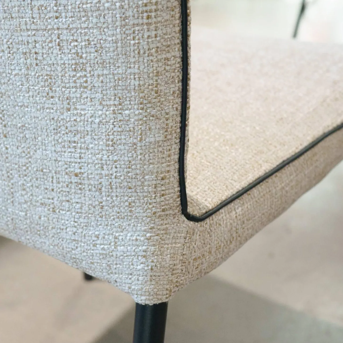 5er-Set Stuhl Jaro 100 Stoff Frozen Harmony Gestell Schwarz