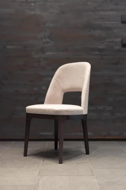 6er-Set Stuhl Judith Stoff Evelin 582 Grau Gestell Holz Schwarz