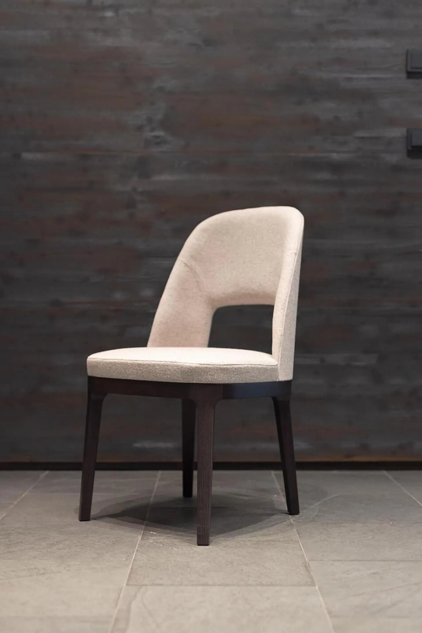 6er-Set Stuhl Judith Stoff Evelin 582 Grau Gestell Holz Schwarz