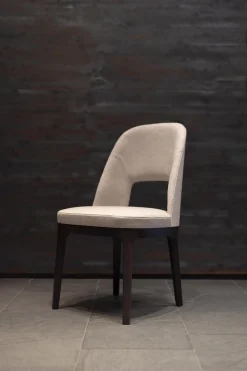 6er-Set Stuhl Judith Stoff Evelin 582 Grau Gestell Holz Schwarz