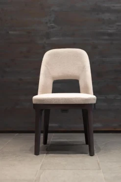 6er-Set Stuhl Judith Stoff Evelin 582 Grau Gestell Holz Schwarz