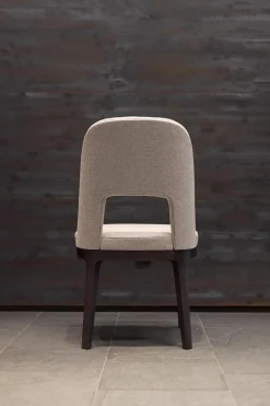 6er-Set Stuhl Judith Stoff Evelin 582 Grau Gestell Holz Schwarz