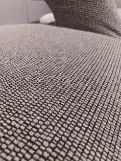 3er-Set Stuhl July Stoff Freiburg Stone Beige Grau Gestell Metall Anthrazit Pulverbeschichtet