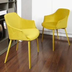 2er-Set Stuhl Kedua Bezug BEL-105 A Dreieckiges Metallrohrgestell