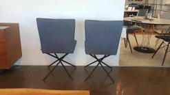 2er-Set Stuhl Koa WK 703 Stoff JAB W1 Woolen Grau Kreuzfuß Puverbeschichtet Schwarz