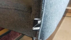 2er-Set Stuhl Koa WK 703 Stoff JAB W1 Woolen Grau Kreuzfuß Puverbeschichtet Schwarz