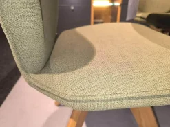 4er-Set Stuhl Linea Dining Trend Time Stoff Malera L Olive Grün Gestell Wildeiche Geölt Fest