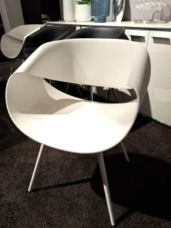 6er-Set Stuhl Little Perillo Leder Premium Schwarz Kunststoff Weiß