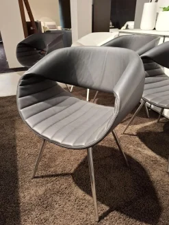 6er-Set Stuhl Little Perillo Leder Premium Schwarz Kunststoff Weiß