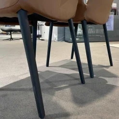 2er-Set Stuhl Liz wood 1323 Bezug Leder Elen 1226 mit Armlehne hoher Rücken Softpolsterung