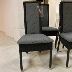 4er-Set Stuhl Loom Buche Anthrazit Umwickelt mit Loomgeflecht