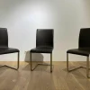 3er-Set Stuhl Lynn B106 Leder Donna Mokka 5000 Braun Gestell Edelstahl