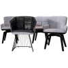 4er-Set Stuhl Marla Armchair Low Bezug Stoff Opera Pepper Marla Armchair High Bezug Leder Orient Ebony 80001