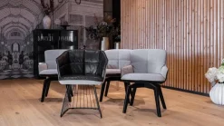 4er-Set Stuhl Marla Armchair Low Bezug Stoff Opera Pepper Marla Armchair High Bezug Leder Orient Ebony 80001