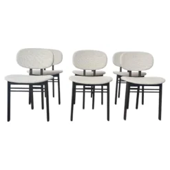 6er-Set Stuhl Med Stoff G Moss 04 R648 Beige Gestell Nussbaum Dunkel Gebeizt