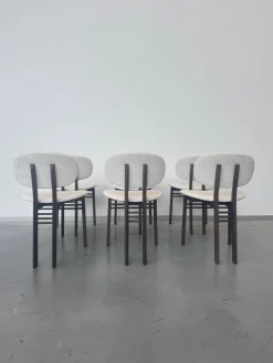 6er-Set Stuhl Med Stoff G Moss 04 R648 Beige Gestell Nussbaum Dunkel Gebeizt