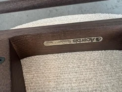 6er-Set Stuhl Med Stoff G Moss 04 R648 Beige Gestell Nussbaum Dunkel Gebeizt