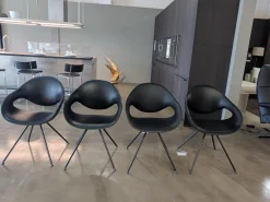 4er-Set Stuhl Moon Integralschaum Schwarz Füße Schwarz