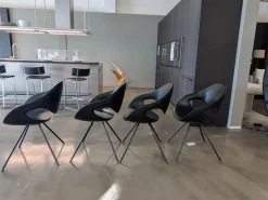 4er-Set Stuhl Moon Integralschaum Schwarz Füße Schwarz