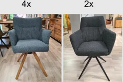 6er-Set Stuhl Nashville Stoff Alpine Denim Alpine Onyx Blau