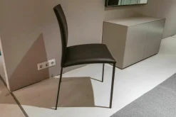 2er-Set Stuhl Nobile Soft Leder 740013 Dunkelbraun Gestell Dunkelbronze