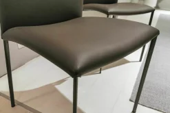 2er-Set Stuhl Nobile Soft Leder 740013 Dunkelbraun Gestell Dunkelbronze