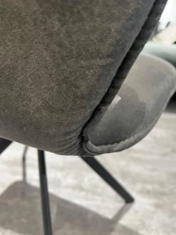 4er-Set Stuhl Nottingham Stoff Microfaser Aberdeen Anthrazit Stativ Gestell Eisen Schwarz