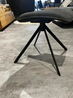 4er-Set Stuhl Nottingham Stoff Microfaser Aberdeen Anthrazit Stativ Gestell Eisen Schwarz