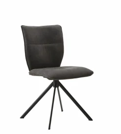 6er-Set Stuhl Nottingham Stoff Aberdeen Anthrazit Gestell Eisen Schwarz