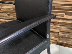 6er-Set Stuhl Perla Leder Celia Nero