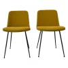 2er-Set Stuhl Rely Stoff Tube Base Hot Madison 528 Gelb Gestell Aluminium Bronze Schwarz Mit Plastikgleitern