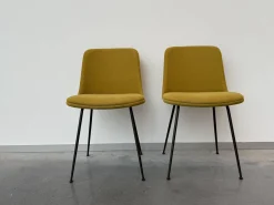 2er-Set Stuhl Rely Stoff Tube Base Hot Madison 528 Gelb Gestell Aluminium Bronze Schwarz Mit Plastikgleitern