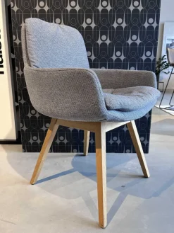 2er-Set Stuhl S 700 Stoff 4402 Grau Füße Eiche