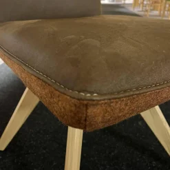 2er-Set Stuhl S1250 S3V Schemel 9 Massiv Wildeiche Natur 2207 Bezug Leder A India Musk Stoff 16 London 39 Schale S3