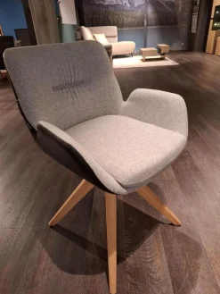 4er-Set Stuhl Vgalvino Außen Leder Schwarz Innen Loden Grauweiß mit Bank