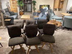 6er-Set Stuhl Westmore Stoff Texel Schlamm Braun Grau